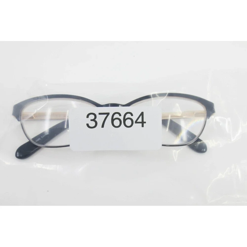 Womens Cat Eye Eyeglass Frames Black Gold Polka Dot WM 6105 BK/G 52-16-135